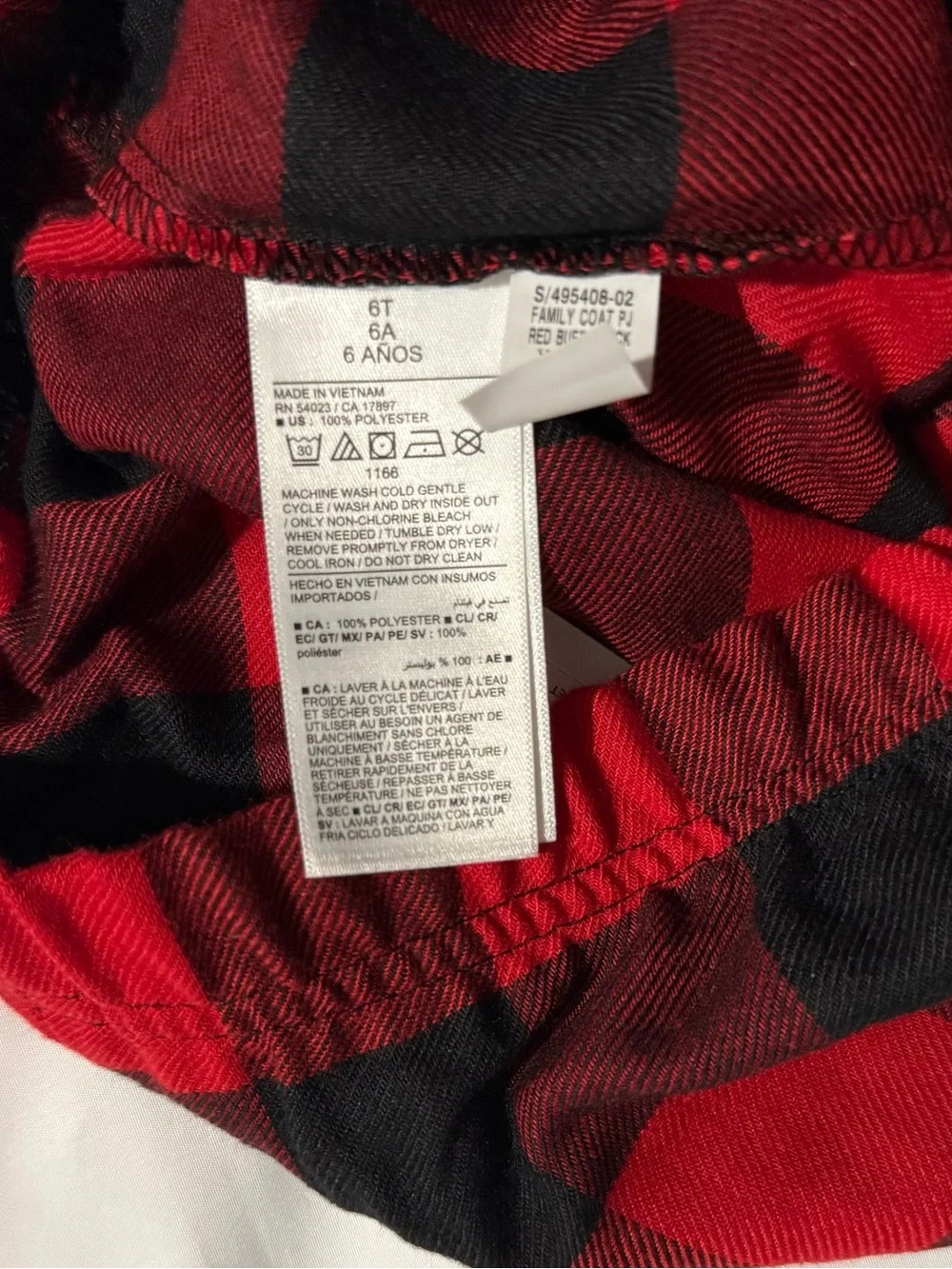 NWT Old Navy Red & Black Flannel Print Pajamas & Slippers Set
